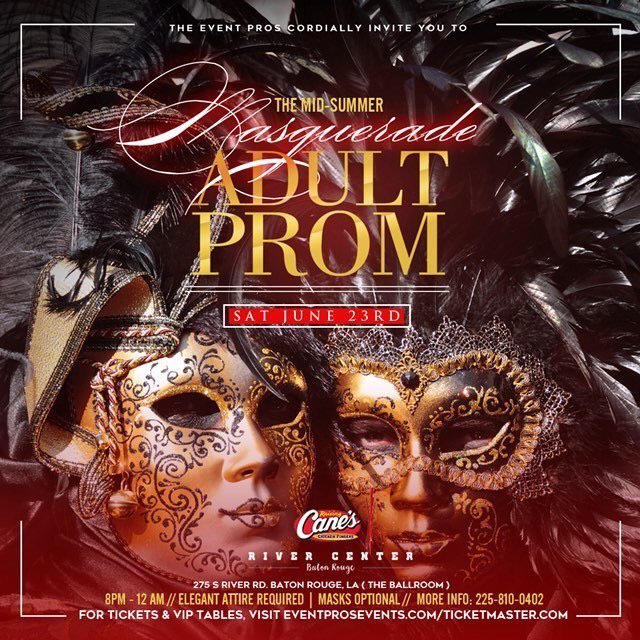 daeexkai's tweet photo. This Saturday 💥
300+ Tickets Sold 🎟
The Mid-Summer Masquerade Adult Prom
- - - - - - - - - - 
The Raising Canes River Center Ballroom
275 S River Rd, Downtown BR
8pm-12am
- - - - - - - - - - 
Formal Dresscode Is Mandatory
- - - - - - - - - - 
For Tickets: Text 225-810-0402 https://t.co/mett8289lX