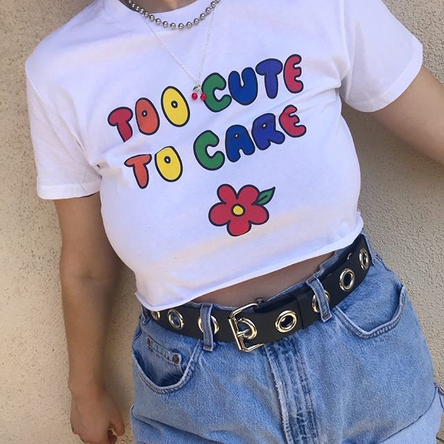 Too Cute to Care 🌻 crop top, shorts, necklaces, and belt all up now in the shop! ift.tt/2taa4Mc