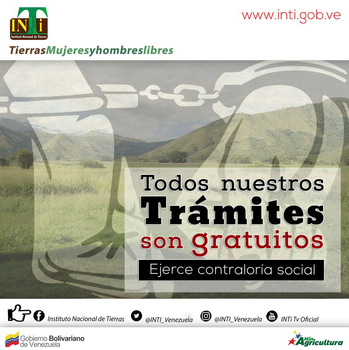 INTi_Venezuela's tweet photo. #IntiInforma: Campesin@s y productor@s ¡Es Contigo¡: El @INTi_Venezuela no realiza ningún cobro por tramites.
@NicolasMaduro @wcastroPSUV @LuiSoteldoPapel #ÚneteASembrarLaPatria #VamosAUnNuevoComienzo https://t.co/nc0rw6YTDO