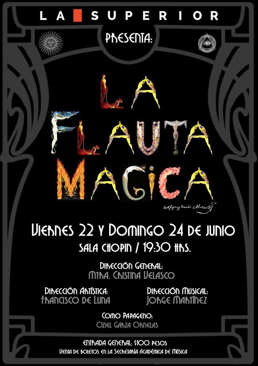 karlapatriciapt's tweet photo. ¡Todos invitados!

Es la primera vez que la Escuela Superior de Música y Danza de Monterrey, hace el montaje de una ÓPERA completa, y eligió La Flauta Mágica, del compositor Wolfgang A. Mozart❤️. #ESMDM https://t.co/uv0bcSeyl7