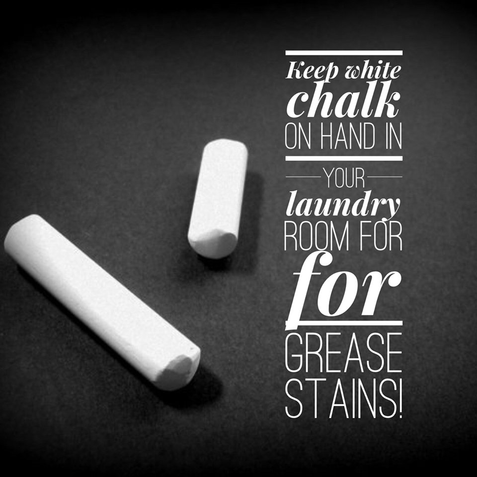 KeepCalmCS's tweet image. Did you know that keeping white chalk handy in your laundry room can help with grease stains on clothing? It soaks up the grease and then washes out in the wash! ow.ly/13NE30j02Hx #officecleaning #commercialcleaning #Cambridge #schoolcleaning #cleaningtips #cleaningservice