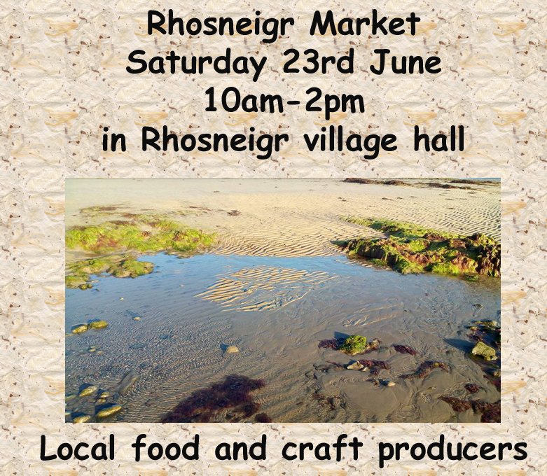 RhosneigrMarket's tweet photo. We are looking forward to seeing you this Saturday, 23rd June, in #Rhosneigr village hall.
#Anglesey #Wales #YnysMon #Cymru #SupportLocal #BuyLocal #ShopLocalWales #Craft #Food #Artisans #DiaryNote https://t.co/6JaEcagpyG
