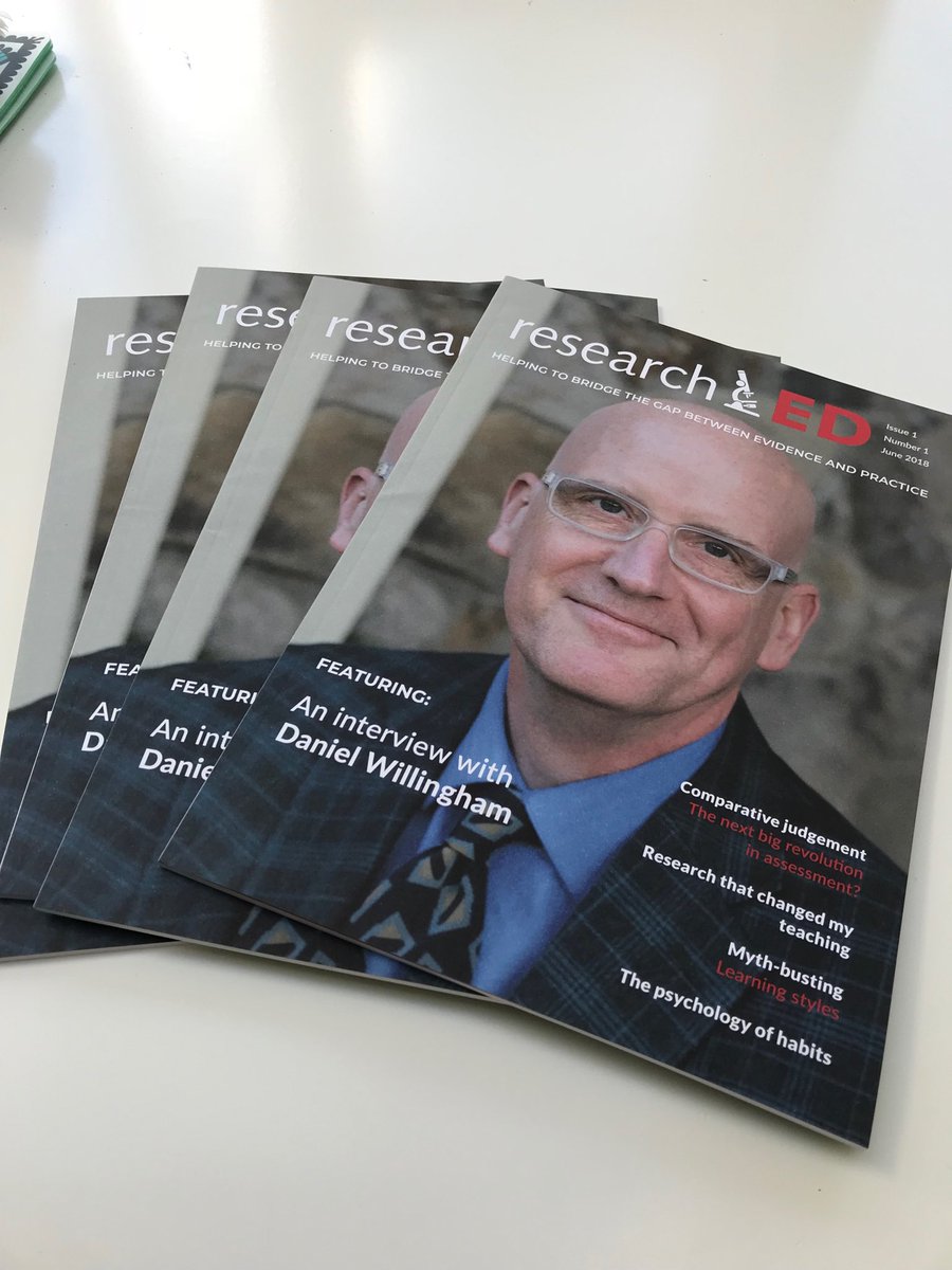 OH SNAP look what just landed on my doormat. Only the first edition of researchED Magazine! So proud to have finally got there. Sign up here for your free year’s subscription researched.org.uk#rEDmag <a href="/DTWillingham/">Daniel Willingham</a>