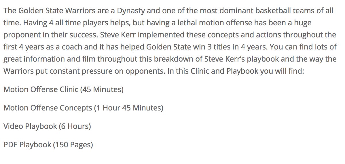 Golden State Warriors Steve Kerr Motion Offense Clinic &amp; Playbook:

thebasketballplaybook.com/product/golden…