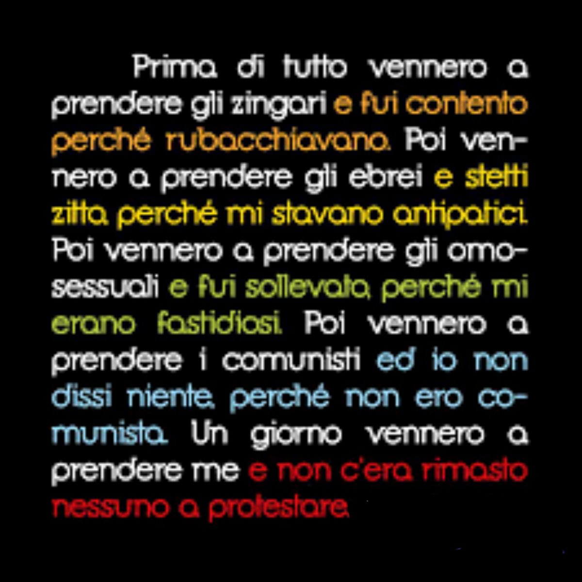 GiadaStefana's tweet photo. #Salvini #CensimentoRom #RazzismoDiStato "Prima di tutto vennero a prendere gli zingari...
Un giorno vennero a prendere me, e non c'era rimasto nessuno a protestare". https://t.co/GG1b9Ra9Hv