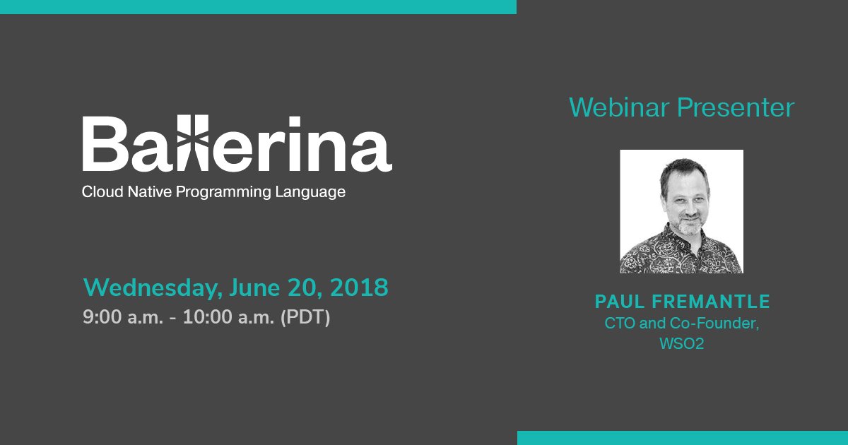 ballerinalang's tweet image. We're just two days away from @pzfreo's webinar on how @ballerinaplat brings code-first agility to the challenge of integrating across endpoints. Click here to register! bit.ly/2tdHSaL #BallerinaPlatform #AgileIntegration #Microservices #Webinar