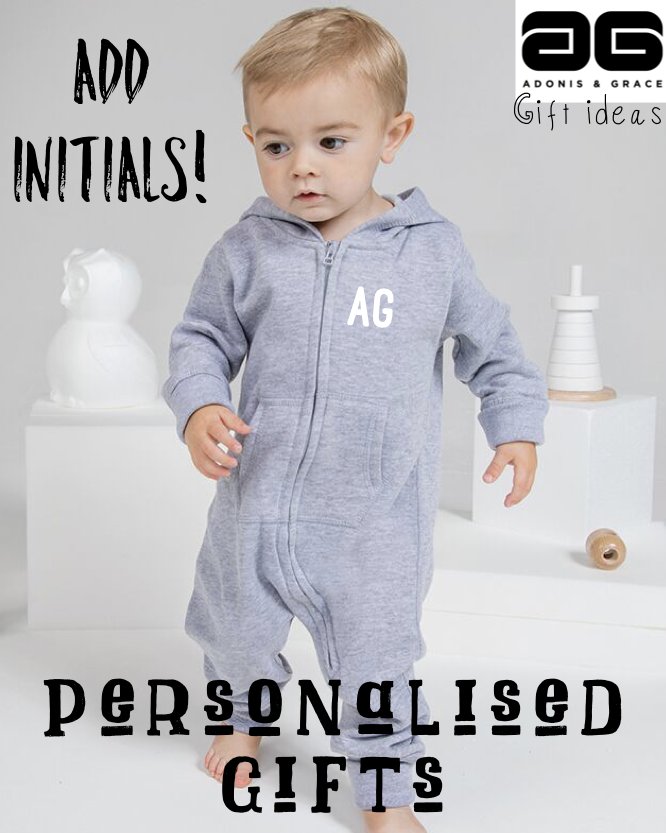 AdonisandGrace's tweet photo. Personalised Gifts from Adonis &amp; Grace, check out this Kids/ Toddler ONESIE. Add your initials on Checkout. Gifts from £8.00, ideal for Presents ideas for all occasions. Onesie only £18.00 and add your own initials at Checkout (3 letters Max). #personalisedgifts, #adonisandgrace https://t.co/ENRh2fpRdm