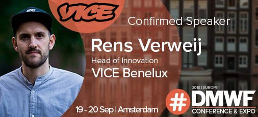 Empowering your brand #ambassadors and owning your story using different techniques - A few of the key points Rens Verweij, Head of Innovation at <a href="/VICE/">VICE</a> Benelux will be covering in his keynote on Day 2 of #DMWF Europe

ow.ly/UpRG30kyb3J 

#Europe #conference #socialmedia