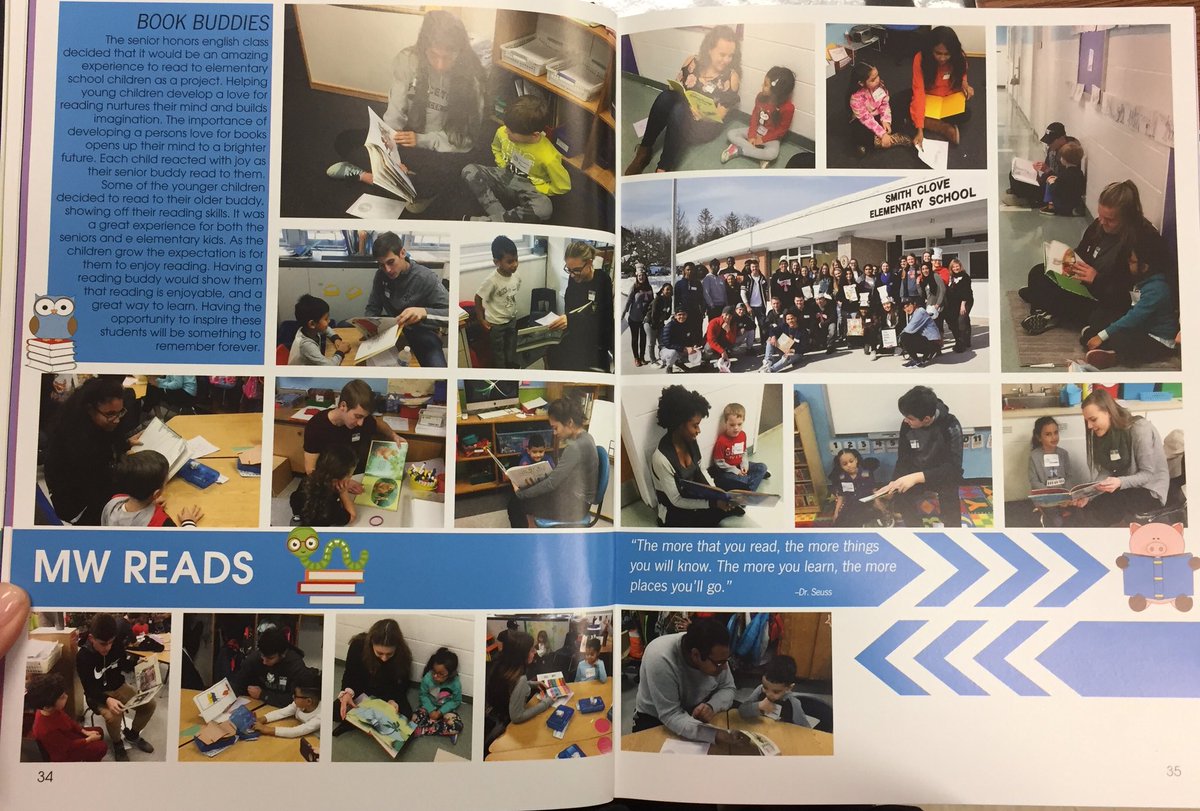 MWHS_English's tweet photo. When your dreams become reality such that they make the yearbook...thanks to @M_Gawron @mwhs_library @cchiller65 @HasslerEric and the rest who worked to add seniors reading to Ks part of #MWReads 💜!💜 @MWClassOf2018 https://t.co/JPJ9akp3bL