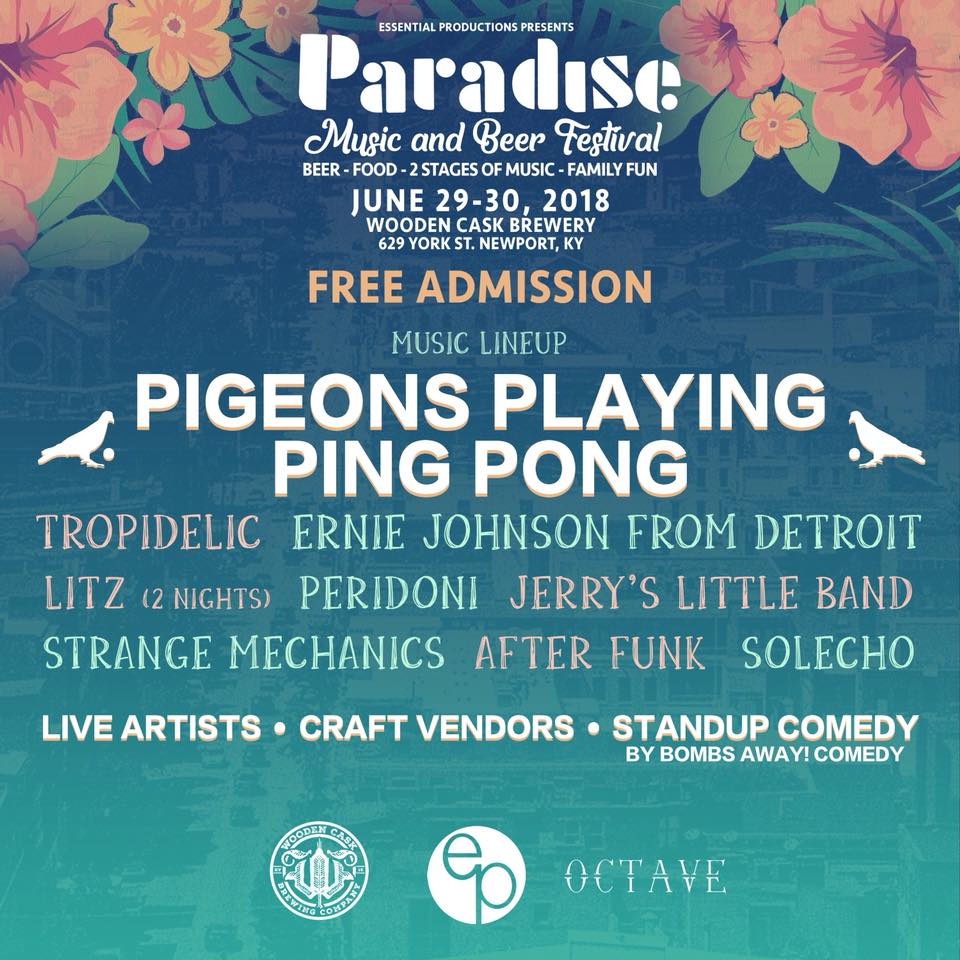 The_Jamwich's tweet photo. Learn more about the upcoming FREE Paradise Music and Beer Festival June 29&amp;30 Newport, KY, presented by @essential_prod w. @pigeonsplaying @FunkyLitzMusic @Tropidelic @PeridoniMusic @EJfromtheD @StrangeMechanic https://t.co/wrewNU55sh https://t.co/wGrOi26YrQ