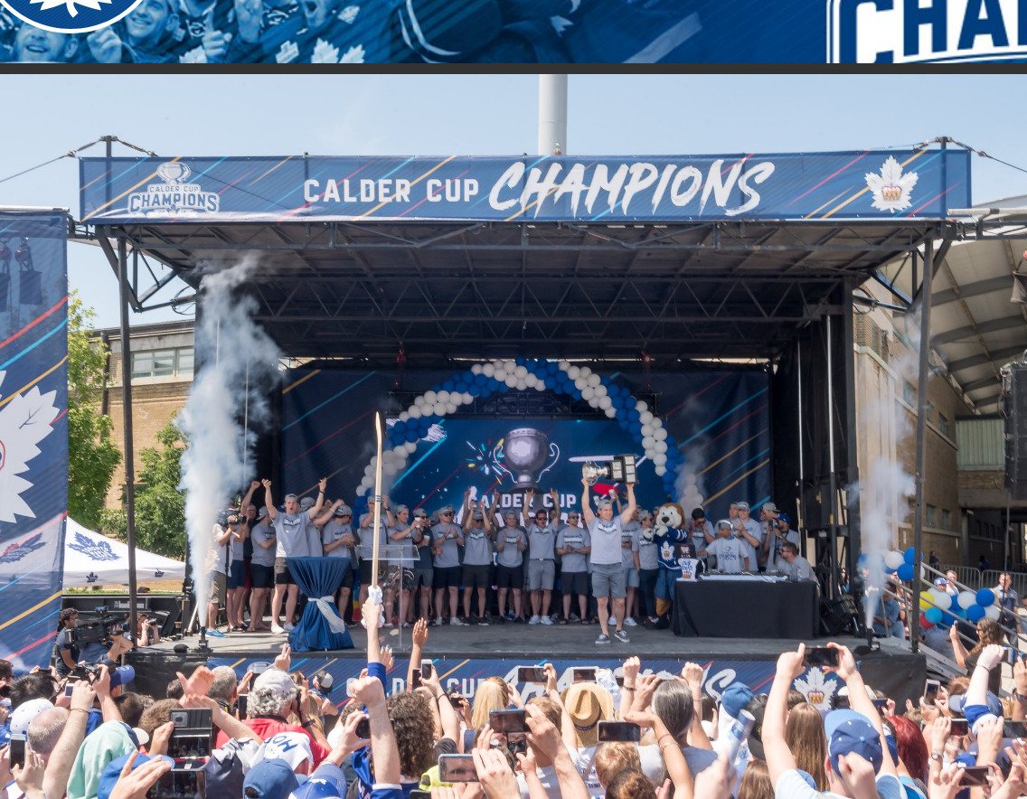 AirMagicFX's tweet photo. #AirMagicFX is truly honoured to take part in such momentous occasions in #Toronto sports history! Congratulations to the @TorontoMarlies, 2018 #CalderCup Champions! https://t.co/pye2e51fdc