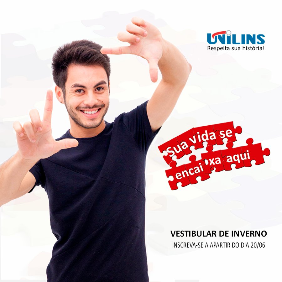 Vestibular de Inverno 2018
unilins.edu.br/vestibular?rds…
#Farmácia
#Marketing
#Processos_Gerenciais
#Processos_Químicos
#Serviço_Social
Inscrições a partir de 20/06
ENEM ou Prova Agendada