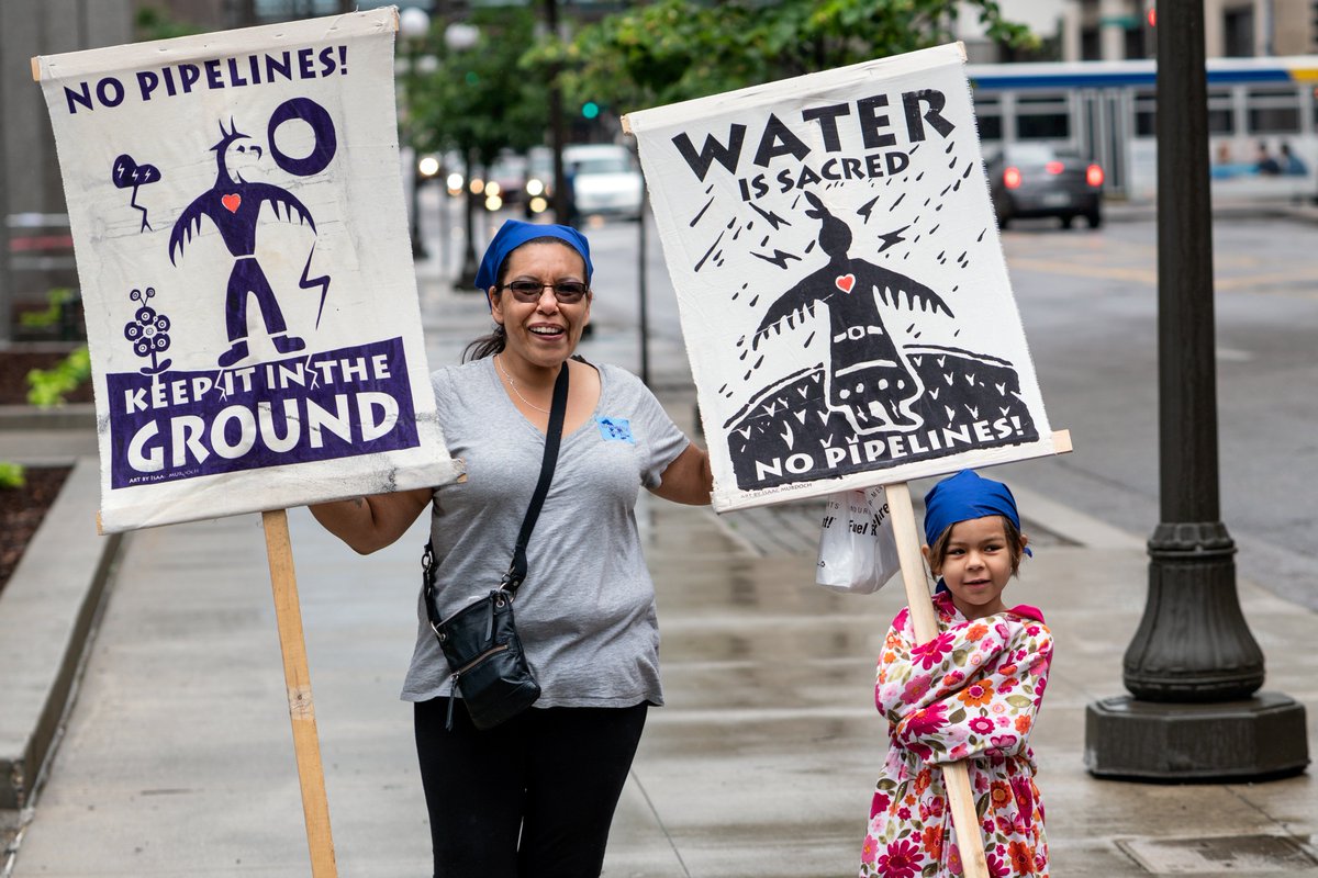 'I'm doing this for my granddaughter' 

Outside the MN Public Utilities Commission hearing on #Line3 pipeline, downtown St Paul
#Enbridge #StopLine3 #WaterIsSacred