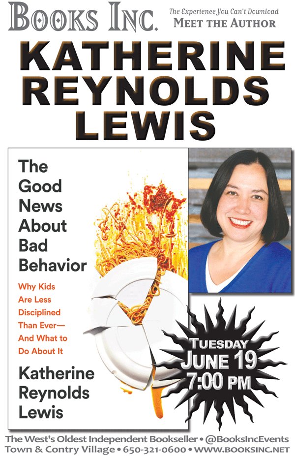 Katherine Reynolds Lewis at Books Inc Palo Alto June 19, 7pm event poster