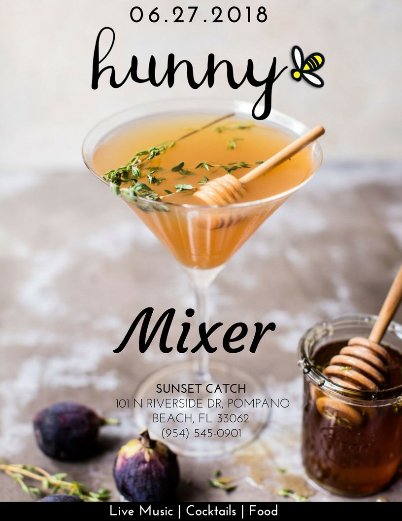 HunnyHour's tweet photo. We are hosting our very first #hunnymixer &amp; you are invited!
 don't miss a chance to network with interesting locals while enjoying amazing food, drinks and music. Life is about to get sweeter! @HunnyInc
https://t.co/xYHgb4DTA3 https://t.co/KvkrC3yF9Z