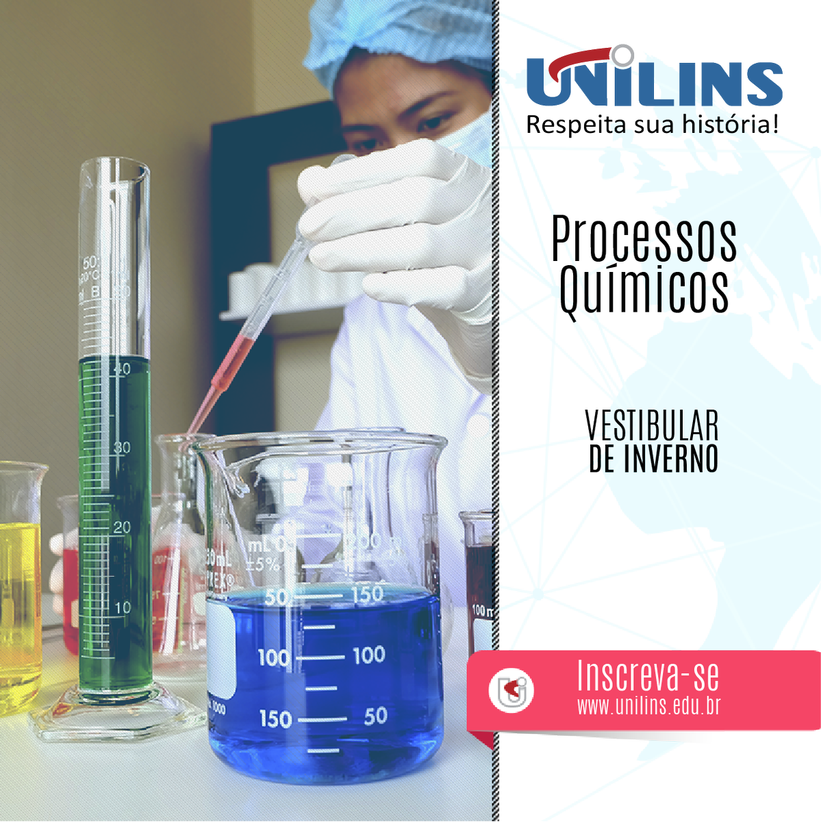 Vestibular de Inverno 2018
unilins.edu.br/vestibular?rds…
#Processos_Químicos
Inscrições a partir de 20/06
ENEM ou Prova Agendada