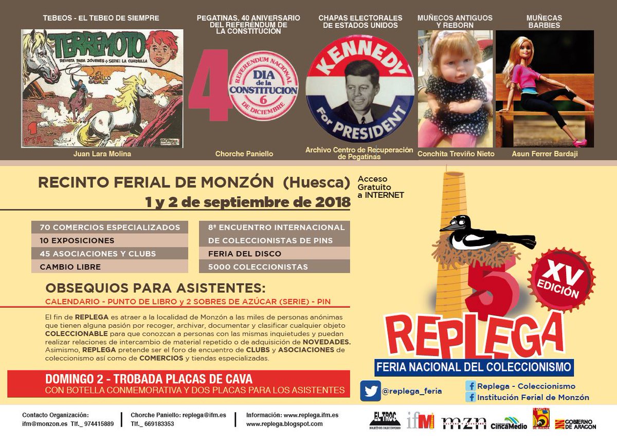 vicentegueonc's tweet photo. Preparando a tope la XV feria @replega_feria de #monzon para los días 1 y 2 de septiembre. Este año estamos de aniversario #coleccionismo #feriasmonzon #Programacion2018 https://t.co/UShaxKkmmd