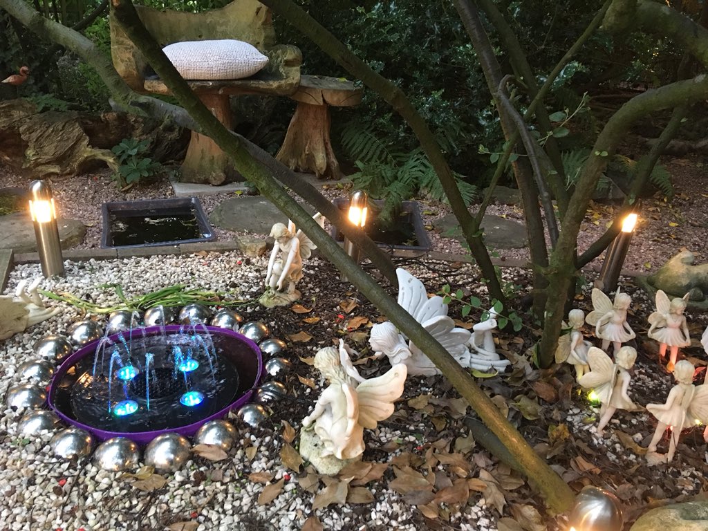 luffdee's tweet photo. Chai and poetry evening! Being unsociable in neighbour’s amazing garden before the poems start. #ItIsAllowed. https://t.co/mcI5OMACrc