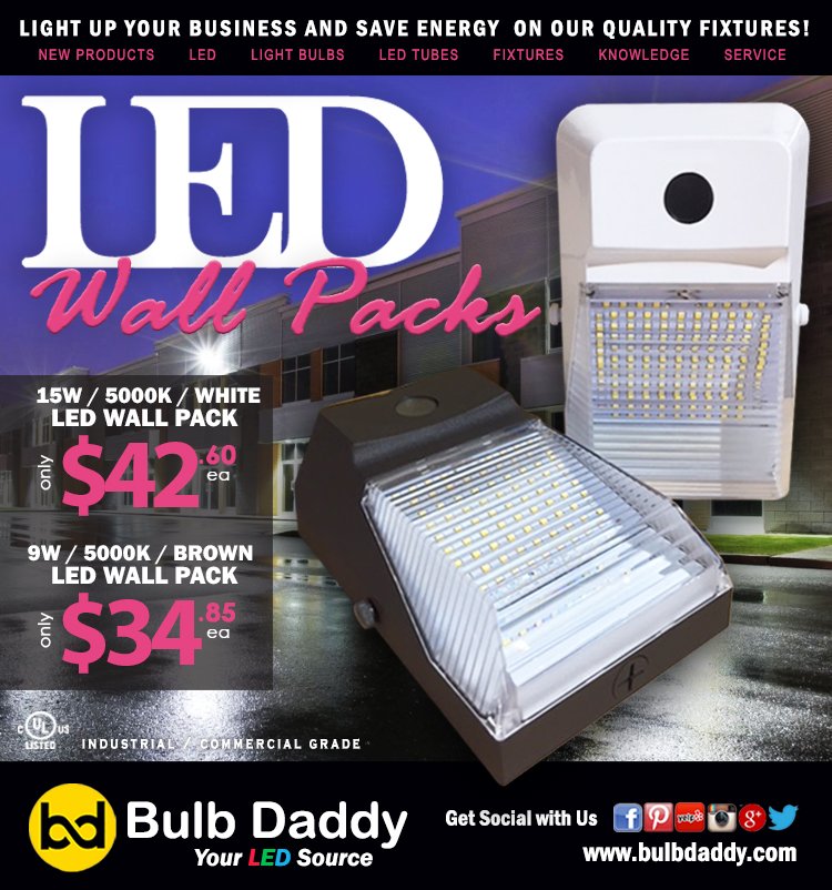 bulbdaddy's tweet image. Bulb Daddy's newest #LED Wall Packs are ideal and cost effective for your next application. Brown 9W 5000K LED Wall Pack bulbdaddy.com/brown_9w_5k_le… White 15W 5000K LED Wall Pack bulbdaddy.com/white_15w_5k_l… #bulbdaddy #ledwallpacks