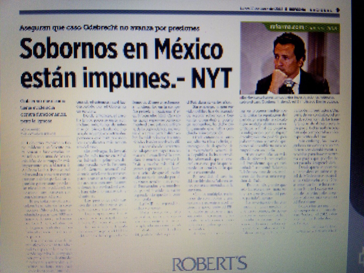 _martinmoreno's tweet photo. La CORRUPCIÓN del Gobierno de @EPN es un escándalo mundial (1a plana hoy en @nytimes)...#NosVemosEl1Julio https://t.co/J1lm7InyMy
