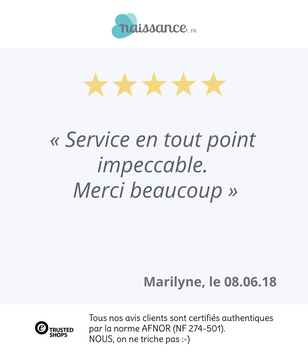 NaissanceFR's tweet photo. C'est toujours un vrai plaisir que de lire vos commentaires ! Toute l'équipe est ravie ! Merci Marilyne ! 😍 #fairepart #bebe #naissance #naissancefr #love https://t.co/UDvcDBC4Kz