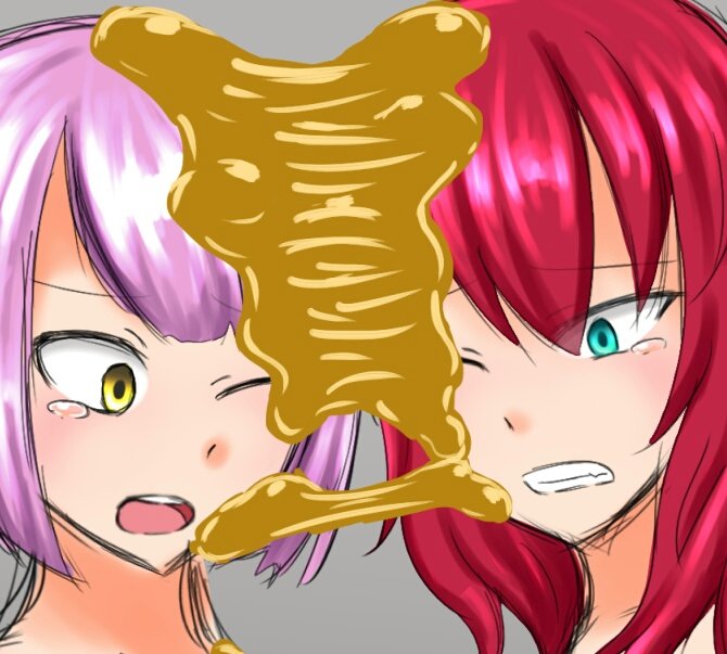 すゐば V Twitter このイラストみたいに髪や顔にネバネバがくっついてる描写大好きなんだけど 髪等にくっつくと引っ張られて痛そうだしそういう理由で苦手な人もいそう