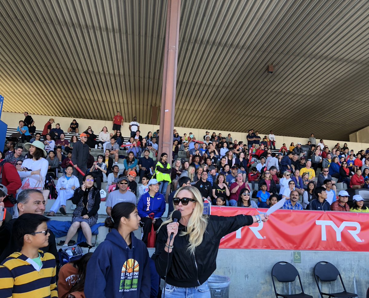 KaitlinSandeno's tweet photo. Excellent quick trip to Santa Clara for @USASwimming #TYRProSeries! Had a blast on the mic engaging with the crowd, meeting fans, watching fast swimming & cheering for #sandenosquad.
Fun to jump on Deck Pass Live to wrap up an awesome week on the road. https://t.co/EohDJE595e