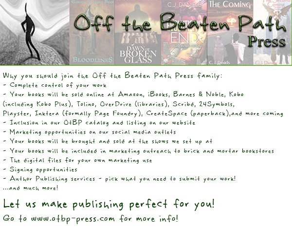 CommandoInc's tweet image. Can't break through the barrier that is the traditional publishing? Have a novel or short that you're proud of? Check out our revised submission guidelines. Take the easy path to publishing with OtBP Press. Got to otbp-press.com for details.