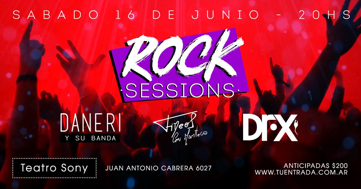 somospapryka's tweet photo. 📅El Sábado 16, se viene una nueva edición de la #RockSessions. En el mismísimo @TeatroSonyBA, la gente de #FideosConManteca se va a estar presentando junto a #DoctorX y #DaneriYSuBanda. https://t.co/E97YvpIwUx