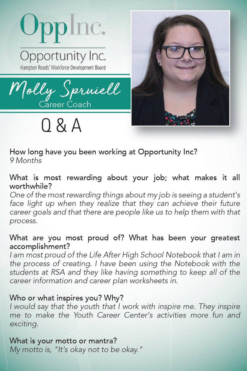 It's “Meet the OppInc. Staff Monday"! Meet Molly Spruiell, Career Coach!