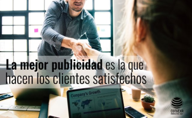 convexa_'s tweet photo. Un #cliente que esté satisfecho con el #servicio prestado recomendará tu empresa/producto a los demás. ¿Qué mejor #publicidad que el “boca a boca”? @convexa_ https://t.co/9KqY64qQSQ