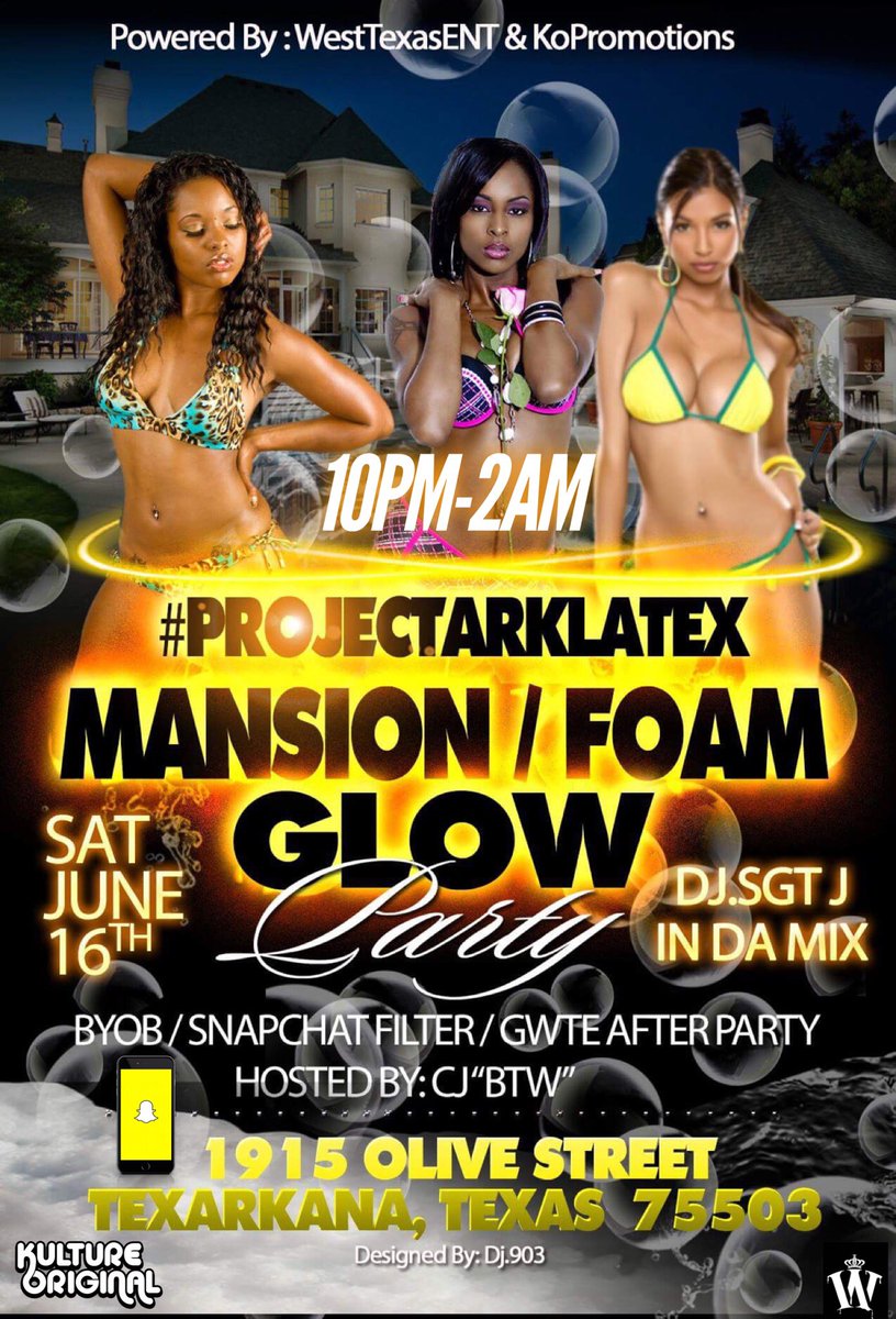 SgtJAFoo's tweet photo. π¨GWTE & AFTER PARTY JUNE 16th π₯βΌοΈ
#ProjectArkLaTex #LLWicc π°
We turning up like never before βΌοΈπ¨
#KOpromotions #WestTexasENT
Ladies $5 before 10:30
$10 before 11 π₯ GLOW GEAR , FOAM , SNAPCHAT FILTER π
We Lit all weekend for the #Eylau π¦ https://t.co/vmM3BKmGjA