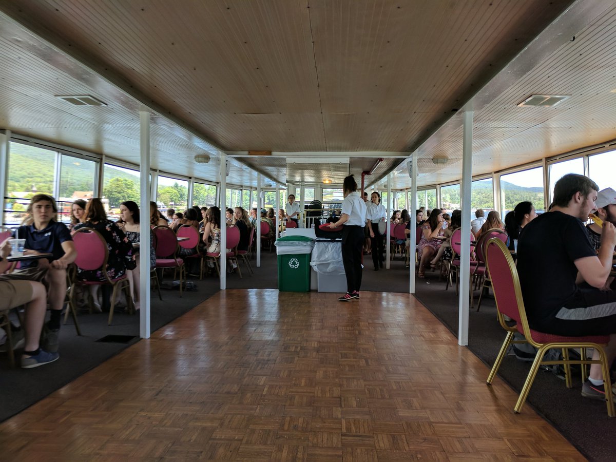 MrBakerQHS's tweet photo. On board the Motor Vessel Mohican with the senior class. A beautiful day for a cruise. https://t.co/kMeEn2JVgn