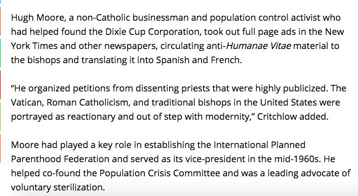 kevinjjones's tweet photo. 50 years ago, philanthropists and power brokers like John D. Rockefeller III and Hugh Moore sought to win the Catholic controversy on contraception. In some ways, this too was a #CatholicSpring-style revolt with external backing. https://t.co/D02DBvf94l https://t.co/qiecXEn8Lw