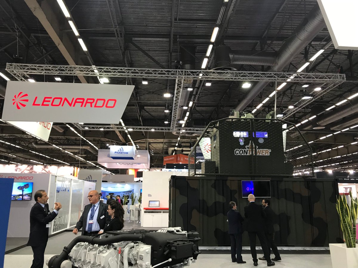 LDO_Electronics's tweet photo. 3 is better than 1! At #Eurosatory2018 #Leonardo's #HITROLE lightweight Common Remote Operated Weapon Station is mounted on #IVECO's Light Multirole Vehicle LMV2, #CIO's Centauro II and #Leonardo's Contower. Visit us at stand C300/B301 for a closer look https://t.co/x9sxV1UxAe https://t.co/JbsGnHaBRm