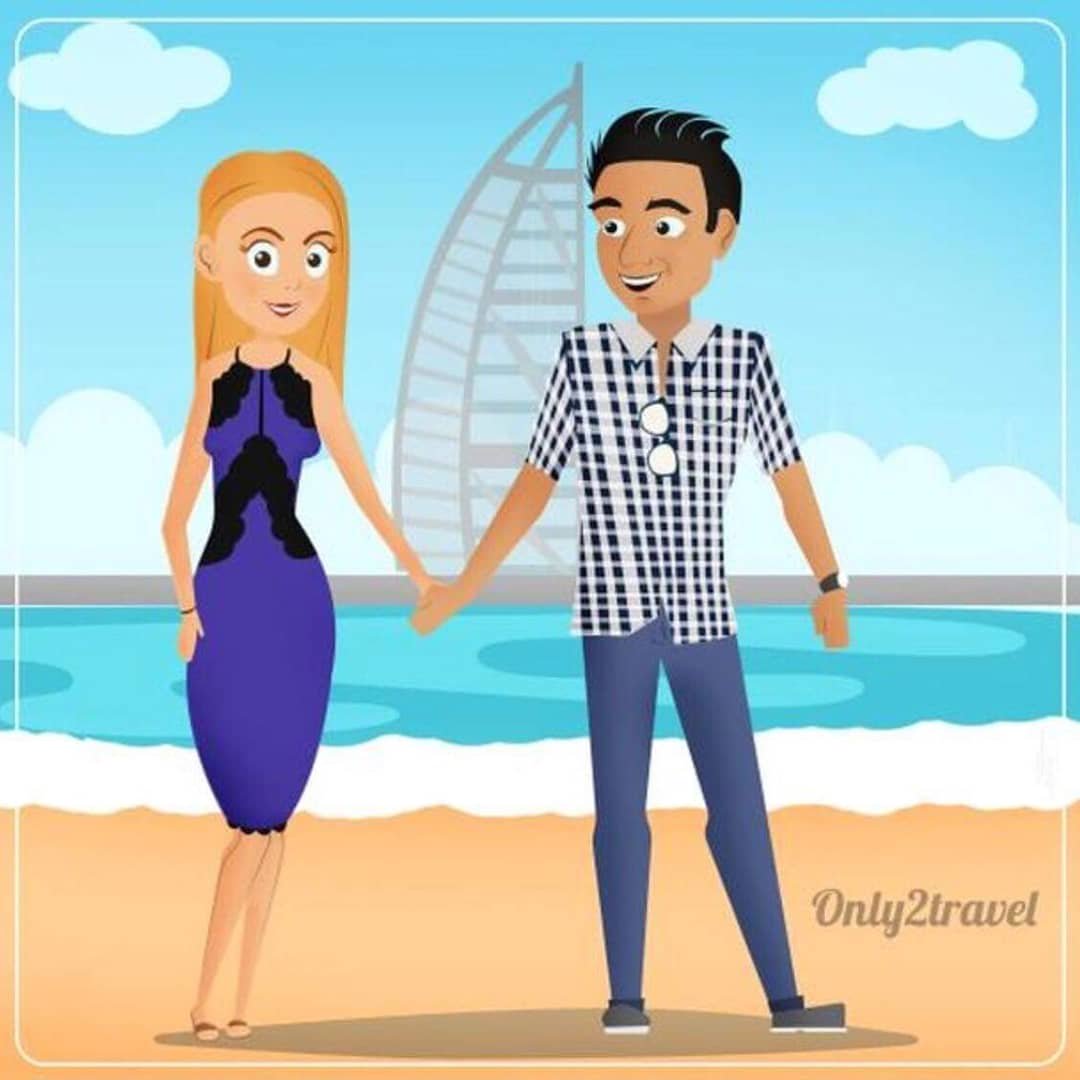 Only2Travel's tweet photo. How amazing is this artwork done for us by the lovely people at @dubaihow 😍 
Such a nice surprise! They have some great advice about Dubai life so go and check them out! 💋

#dubaihow #artwork #burjalarab #couple #dubai #dxb #mydubai https://t.co/AA09lBDsQf