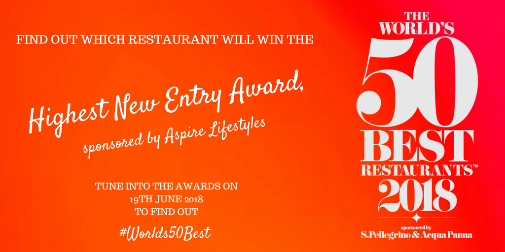 Who will enter the list and win the Highest New Entry Award, sponsored by Aspire Lifestyles? Find out on Tuesday 19th June 2018. #Worlds50Best <a href="/TheAspireLife/">Aspire Lifestyles</a>