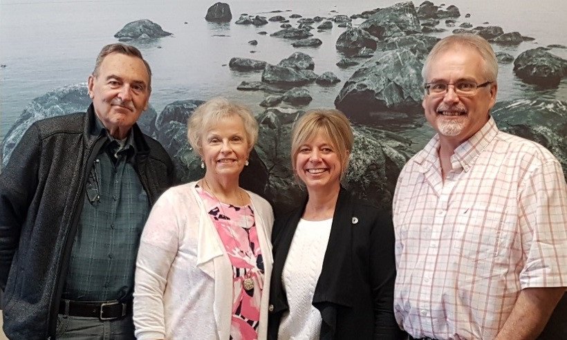 HanscombLimited's tweet photo. What a treat!  Al Wright and wife Geneva dropped by Hamilton office.  Al’s retirement looks great for both of them! https://t.co/VLCGVTBqhi