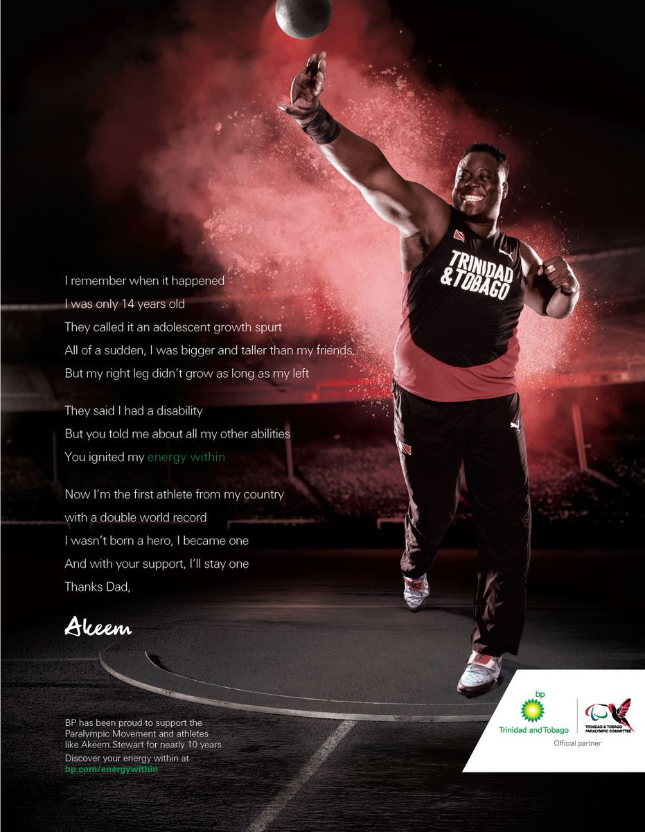 #I4TANDT #BP #BPTT #PROUD
In T&T, we're proudly supporting bronze medalist Nyoshia Cain and double gold medalist Akeem Stewart. Special big up to Nyoshia and Akeem for shooting these ads that are currently on display at the Heathrow airport in London #EnergyWithin #Proudtrini