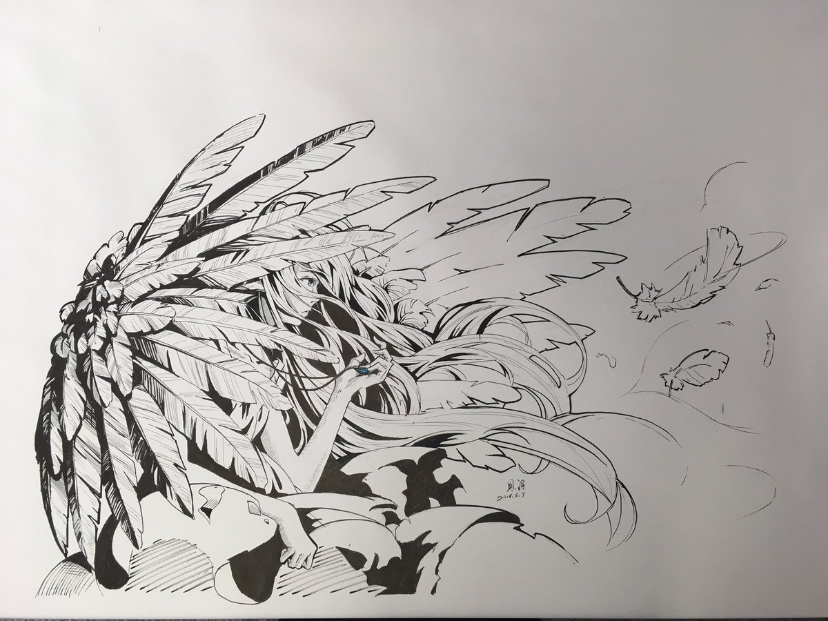 オリジナルのイラスト殆ど学園祭のポストカードとして提出しちゃって、金の卵展のため新しく描かないとまずそう。図1は学園祭で教室の白紙に描いてたやつ。基本的にはこういうイメージのイラストを描きたかった。デジタルで何回も描き直したり消したりして、最後に全部捨てて白黒のラフから始めた。 
