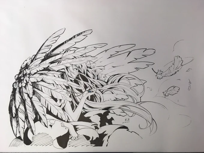 オリジナルのイラスト殆ど学園祭のポストカードとして提出しちゃって、金の卵展のため新しく描かないとまずそう。図1は学園祭で教室の白紙に描いてたやつ。基本的にはこういうイメージのイラストを描きたかった。デジタルで何回も描き直したり消したりして、最後に全部捨てて白黒のラフから始めた。 