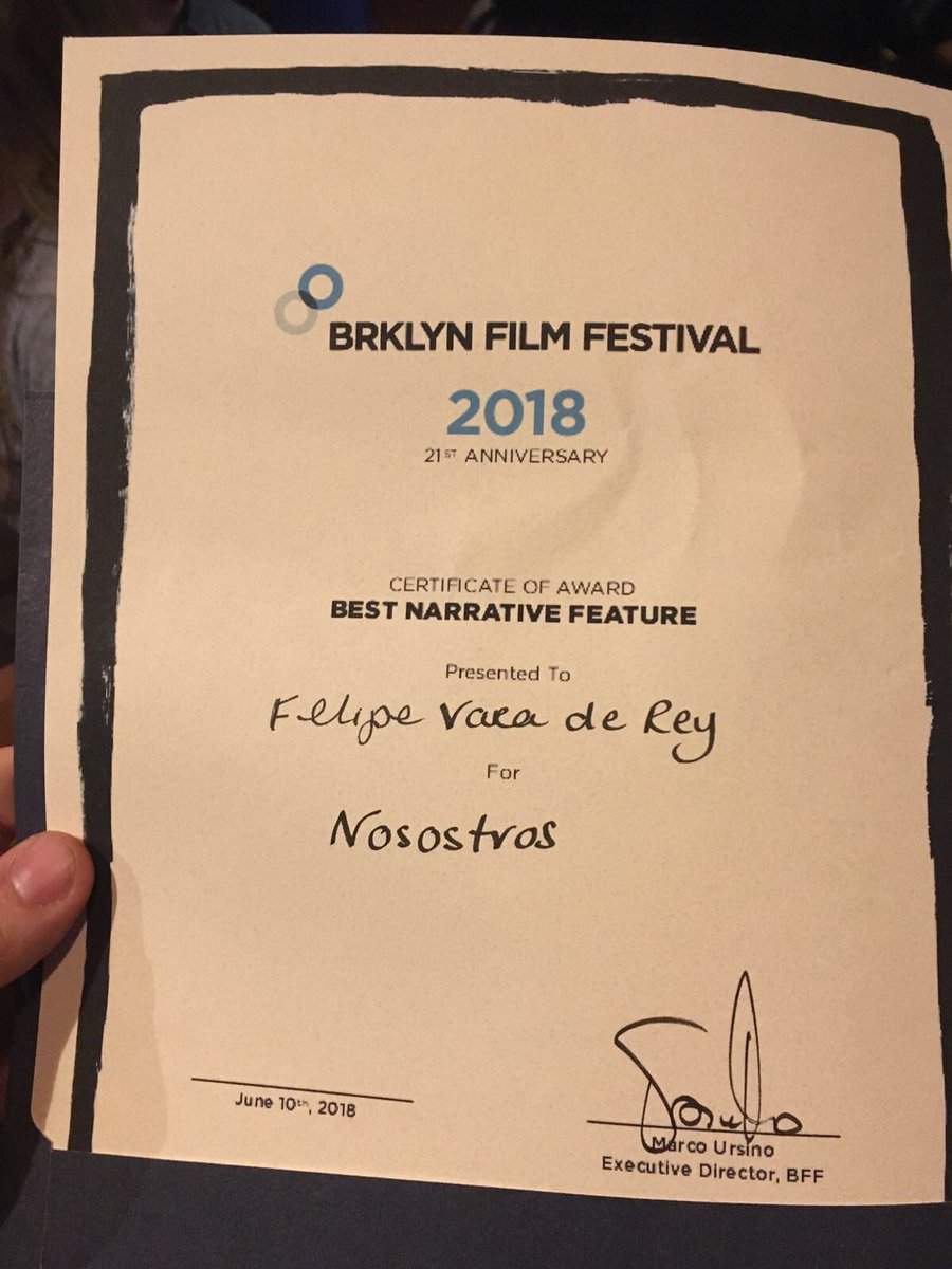 nosotrosfilm's tweet photo. No cabemos en Nosotros de la emoción. Hemos ganado el Premio del Jurado al Mejor Largo de Ficción en @brooklynfest. 
#NosotrosFilm 🏆 https://t.co/BmSNus3nzq