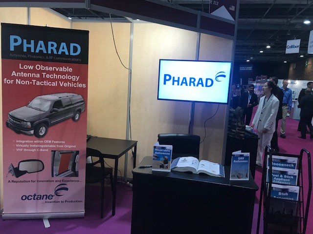 pharadoctane's tweet photo. #Eurosatory2018 has officially commenced!  Come and visit Pharad @pharadoctane at Stand E212 in Hall 5B to learn more about our latest #CovertAntenna #WearableAntenna #Gooseneck solutions for the #defense community. We will also be displaying our line of #MiniGooseneckAntennas. https://t.co/evODWZDDEz