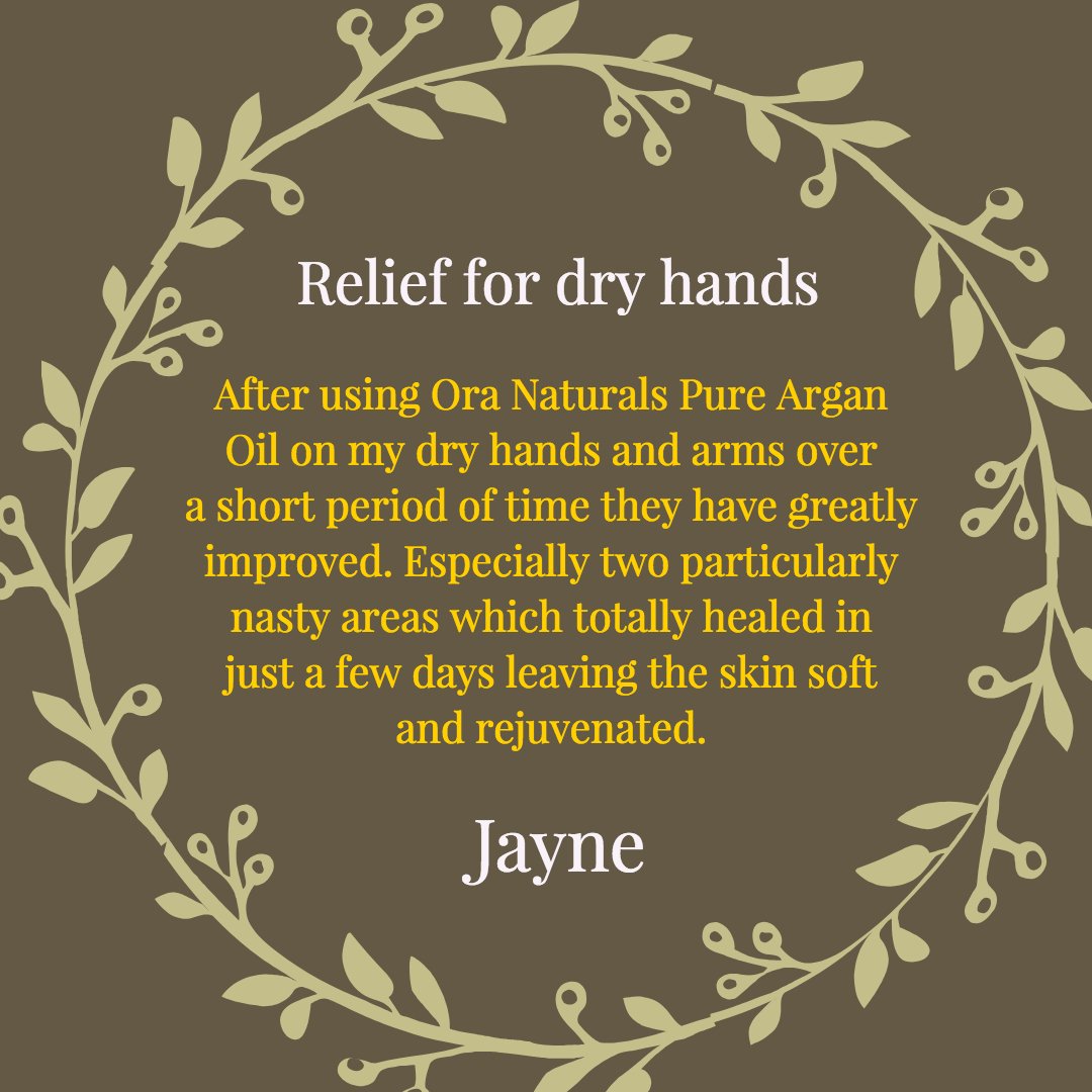 Do you suffer with dry hands or cracks around your cuticles? Argan Oil can start to repair dry &amp; damaged hands, restoring the natural suppleness of your skin. It softens cuticles &amp; strengthens #nails against breakage. Read how Argan oil has helped Jaynes hands...
#organicskincare