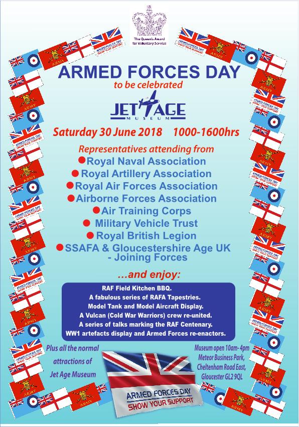 Armed Forces Day, Saturday 30th June at the Jet Age Museum, Gloucester.