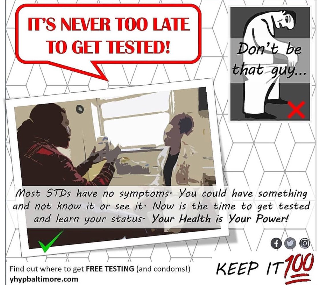 yhypbaltimore's tweet photo. Do you know your body well and how you can protect it? Have you noticed any changes in your health recently? Keep it 100 with yourself and get checked. Find out where at https://t.co/vkpoYl57rE #KeepIt100 #YHYPBaltimore #gettested
#knowyourstatus #stdfree https://t.co/rIL7u8MVH6