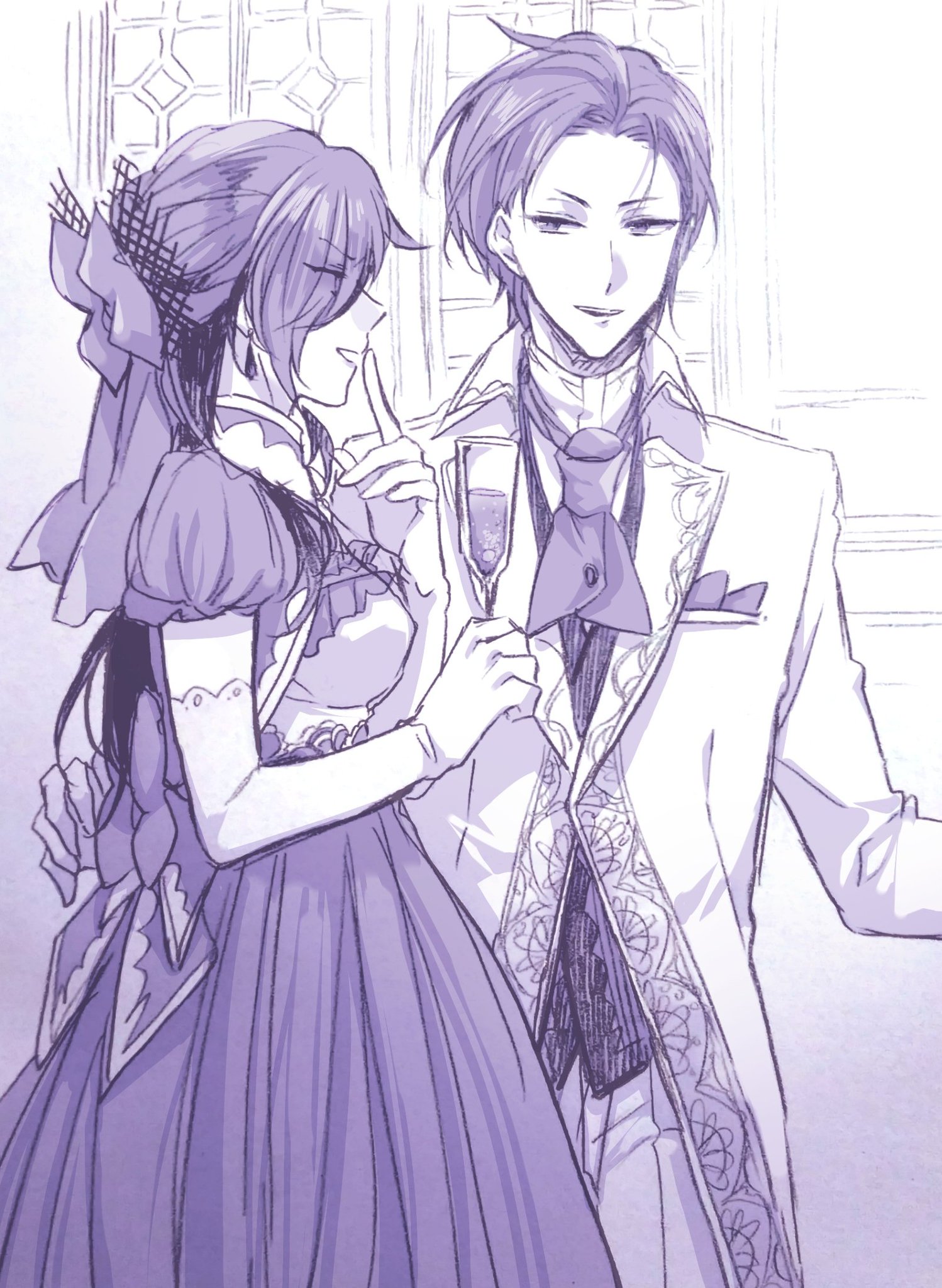 からあげ原稿 Tren Twitter 貴族の正装スタイルで髪型をオールバックにしたユリウスが舞踏会ドレススタイルのナツミ嬢がものすごく優雅に談笑 のふり をしてるところが見たいです 書きました