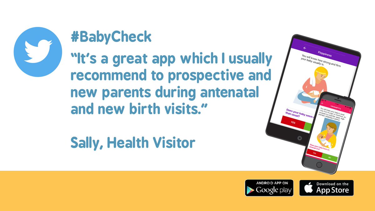 LullabyTrust's tweet image. Thanks to all the health professionals who have been using and recommending #BabyCheck to parents. Download today and let us know what you think ow.ly/PfvP30kofjH @bhamcommunity @RCPCHtweets