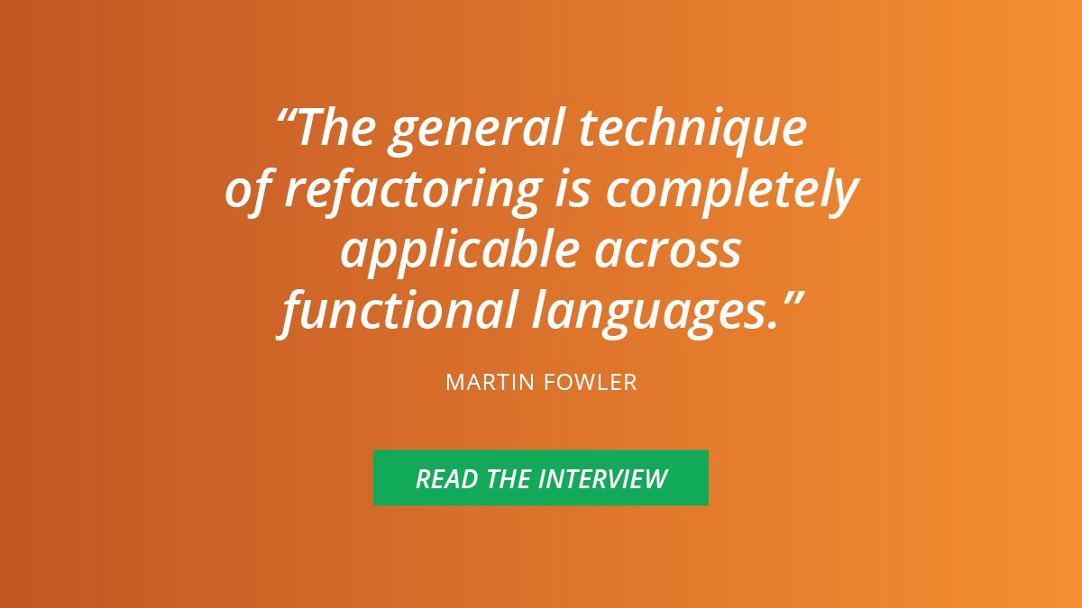 Read the first of a 2-part interview with @martinfowler as he talks about why #Refactoring is still a cornerstone technique, advice for career changers and a lot more. thght.works/2HFMyLn  #AccessThoughtWorks #SoftwareDevelopment #Agile