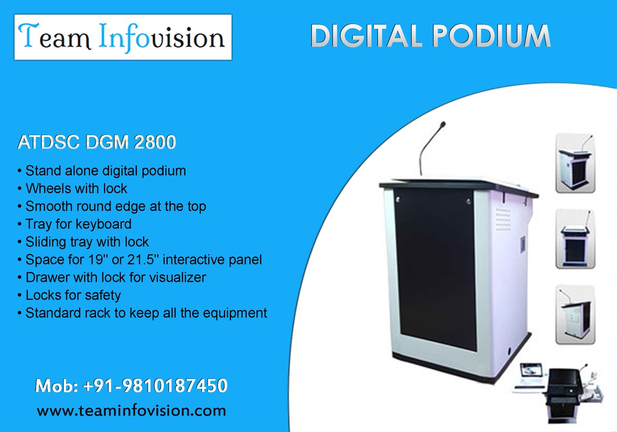 teaminfovisionp's tweet photo. Digital Podium! Bring today and advance your classroom or conference room. Call at +91-9810187450 for any inquiry. Visit https://t.co/sAtWEgqGqF for more info. #digitalpodium #podium #smartpodium #rostrum #smartrostrum #lecturestation #epodium #estation https://t.co/F8XJciTU7b